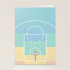 Pastel Colors Basketball Court | Shoot Hoops Streetball  Stationery Card Gallery Image 2