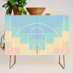 Pastel Colors Basketball Court | Shoot Hoops Streetball  Credenza Gallery Image 1