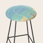 Pastel Colors Basketball Court | Shoot Hoops Streetball  Stool Gallery Image 2