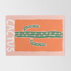 Hand drawn cactus plant doodle art Rug Gallery Image 2