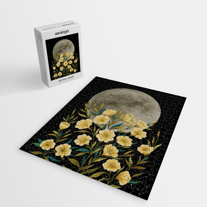 Moon Greeting- Yellow Evening Primrose Jigsaw Puzzle Gallery Image 2