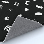 Black and white abstract organic shape pattern Rug Gallery Image 4