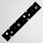 Black and white abstract organic shape pattern Table Runner Gallery Image 3