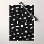 Black and white abstract organic shape pattern Wrapping Paper Gallery Image 1