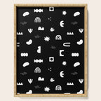 Black and white abstract organic shape pattern Serving Tray Gallery Image 1