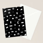 Black and white abstract organic shape pattern Stationery Card Gallery Image 2