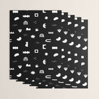 Black and white abstract organic shape pattern Wrapping Paper Gallery Image 3