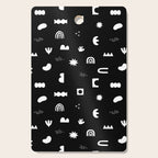 Black and white abstract organic shape pattern Cutting Board Gallery Image 1