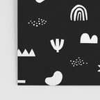 Black and white abstract organic shape pattern Poster Gallery Image 3