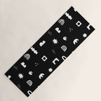 Black and white abstract organic shape pattern Yoga Mat Gallery Image 1