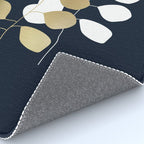 Leaf Duo, Gold and White on Navy Blue Rug Gallery Image 4