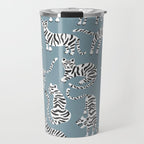 Tiger Collection - White on Blue Travel Mug Gallery Image 1