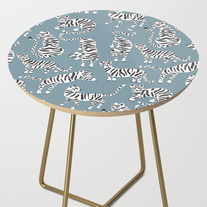 Tiger Collection - White on Blue Side Table Gallery Image 2