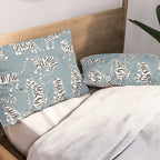 Tiger Collection - White on Blue Pillow Sham Gallery Image 2