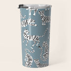 Tiger Collection - White on Blue Travel Mug Gallery Image 3