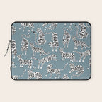 Tiger Collection - White on Blue Laptop Sleeve Gallery Image 1