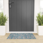 Tiger Collection - White on Blue Welcome Mat Gallery Image 3