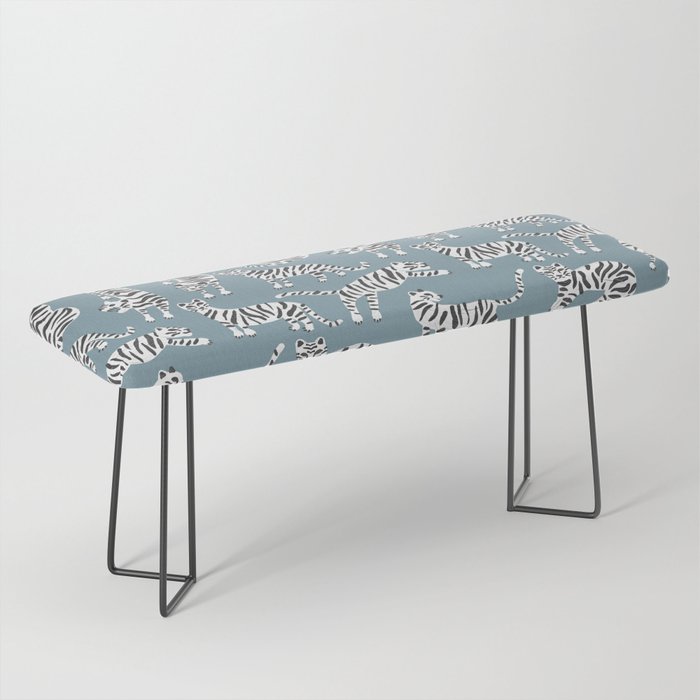 Tiger Collection - White on Blue Bench Gallery Image 1