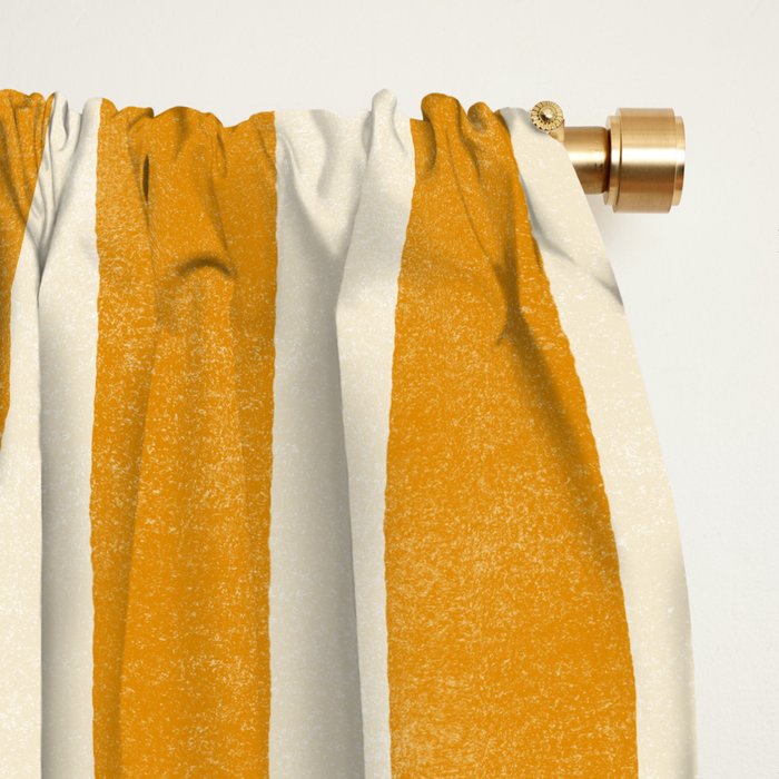 Cabana Stripe - marigold & cream Window Curtain Gallery Image 2