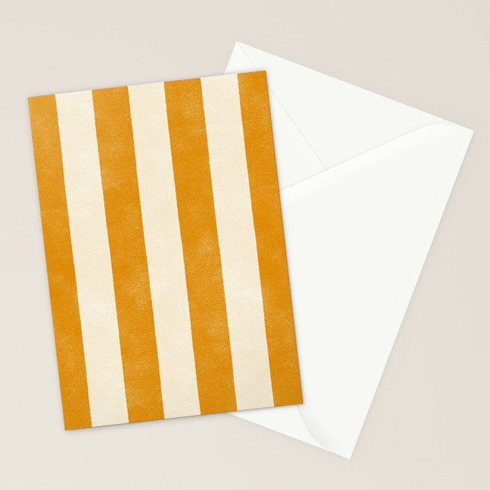 Cabana Stripe - marigold & cream Stationery Card Gallery Image 2