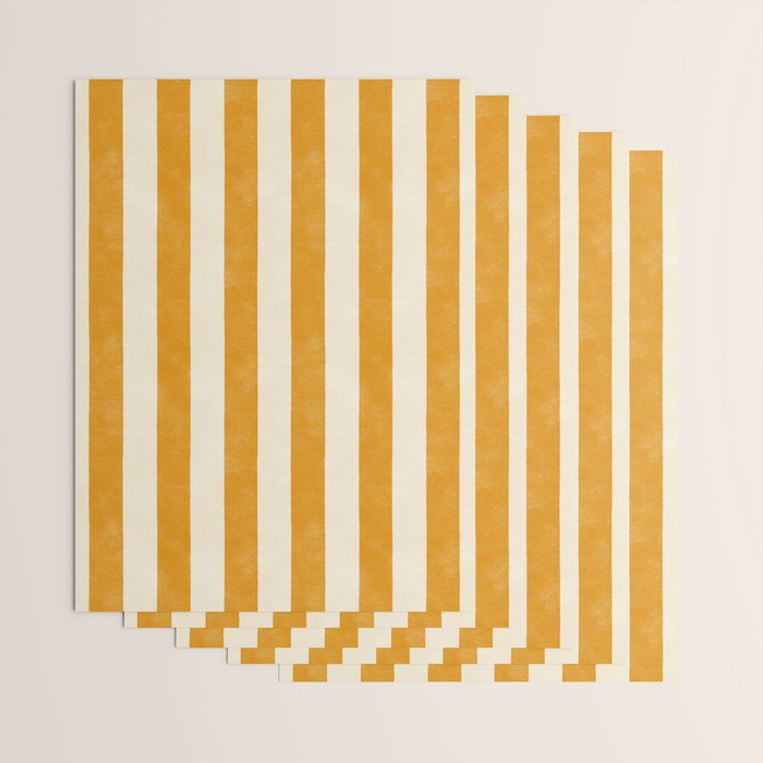 Cabana Stripe - marigold & cream Wrapping Paper Gallery Image 3