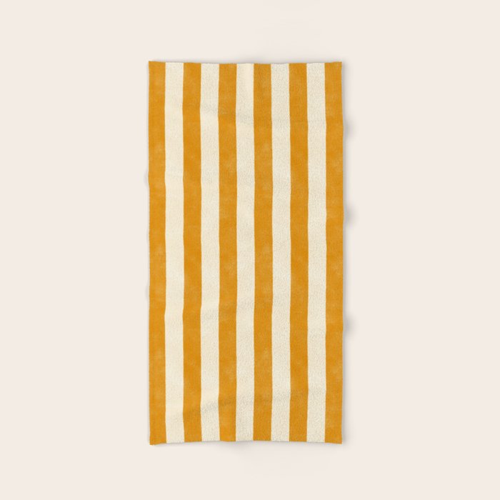 Cabana Stripe - marigold & cream Bath Towel Gallery Image 2