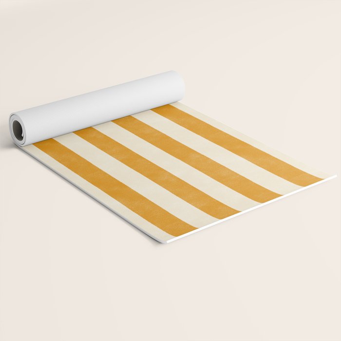 Cabana Stripe - marigold & cream Yoga Mat Gallery Image 2