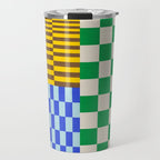 Retro Checkerboard Collage 02 Travel Mug Gallery Image 1