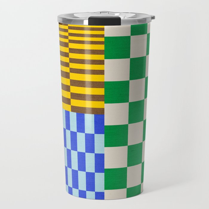 Retro Checkerboard Collage 02 Travel Mug Gallery Image 1