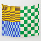 Retro Checkerboard Collage 02 Wall Tapestry Gallery Image 4