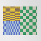 Retro Checkerboard Collage 02 Throw Blanket Gallery Image 2