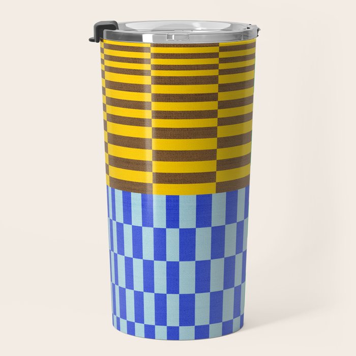 Retro Checkerboard Collage 02 Travel Mug Gallery Image 3