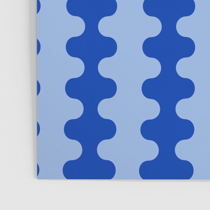 Blue Ogee A-Go-Go Retro Pop Pattern Cobalt Sky Poster Gallery Image 3