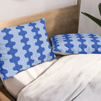 Blue Ogee A-Go-Go Retro Pop Pattern Cobalt Sky Pillow Sham Gallery Image 2