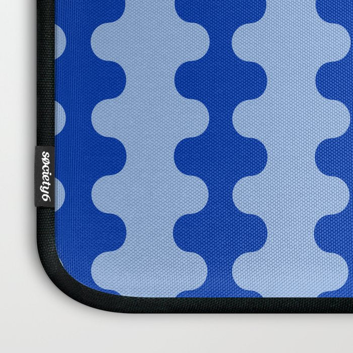 Blue Ogee A-Go-Go Retro Pop Pattern Cobalt Sky Laptop Sleeve Gallery Image 3