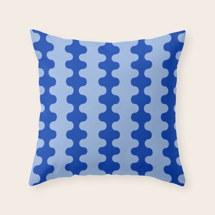 Blue Ogee A-Go-Go Retro Pop Pattern Cobalt Sky Throw Pillow Gallery Image 1