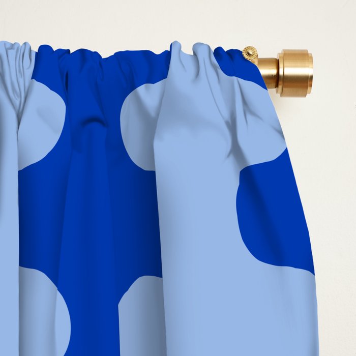 Blue Ogee A-Go-Go Retro Pop Pattern Cobalt Sky Window Curtain Gallery Image 2