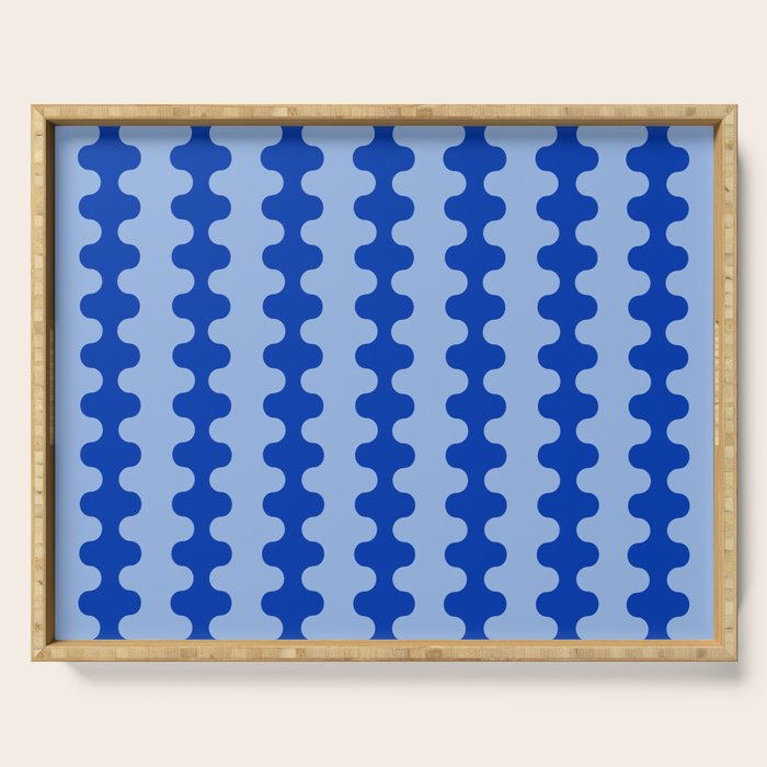 Blue Ogee A-Go-Go Retro Pop Pattern Cobalt Sky Serving Tray Gallery Image 1