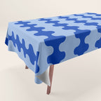 Blue Ogee A-Go-Go Retro Pop Pattern Cobalt Sky Tablecloth Gallery Image 1