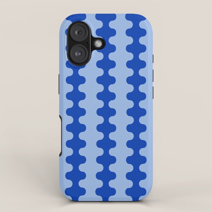 Blue Ogee A-Go-Go Retro Pop Pattern Cobalt Sky iPhone Case Gallery Image 1