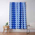 Blue Ogee A-Go-Go Retro Pop Pattern Cobalt Sky Window Curtain Gallery Image 5