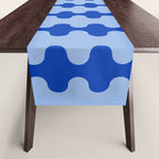 Blue Ogee A-Go-Go Retro Pop Pattern Cobalt Sky Table Runner Gallery Image 1
