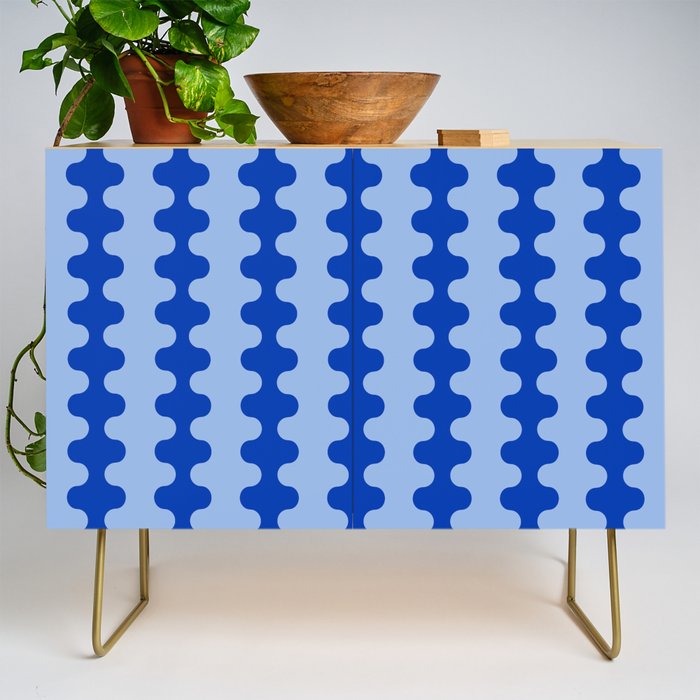 Blue Ogee A-Go-Go Retro Pop Pattern Cobalt Sky Credenza Gallery Image 1