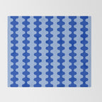 Blue Ogee A-Go-Go Retro Pop Pattern Cobalt Sky Throw Blanket Gallery Image 2