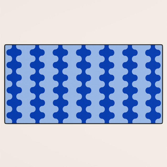 Blue Ogee A-Go-Go Retro Pop Pattern Cobalt Sky Desk Mat Gallery Image 3