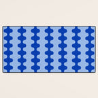 Blue Ogee A-Go-Go Retro Pop Pattern Cobalt Sky Desk Mat Gallery Image 3