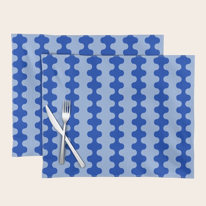 Blue Ogee A-Go-Go Retro Pop Pattern Cobalt Sky Placemat Gallery Image 1