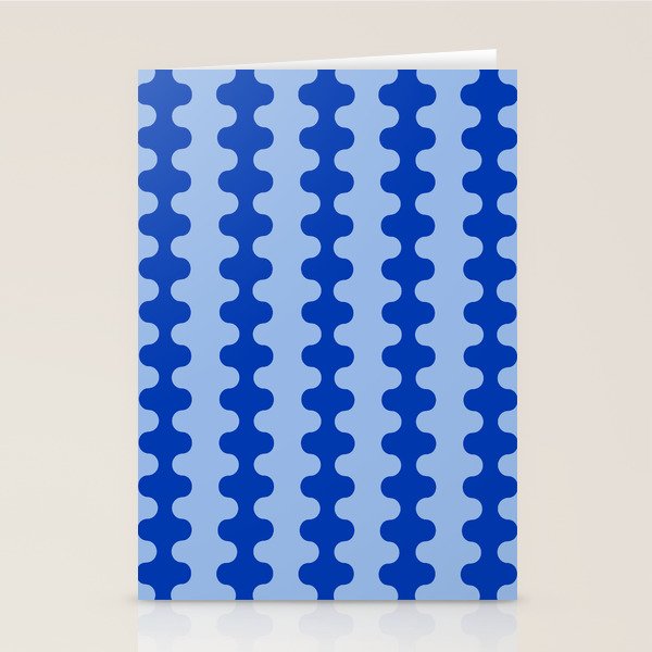 Blue Ogee A-Go-Go Retro Pop Pattern Cobalt Sky Stationery Card Gallery Image 2