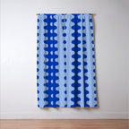Blue Ogee A-Go-Go Retro Pop Pattern Cobalt Sky Window Curtain Gallery Image 3