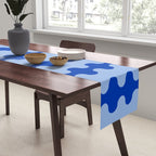 Blue Ogee A-Go-Go Retro Pop Pattern Cobalt Sky Table Runner Gallery Image 2